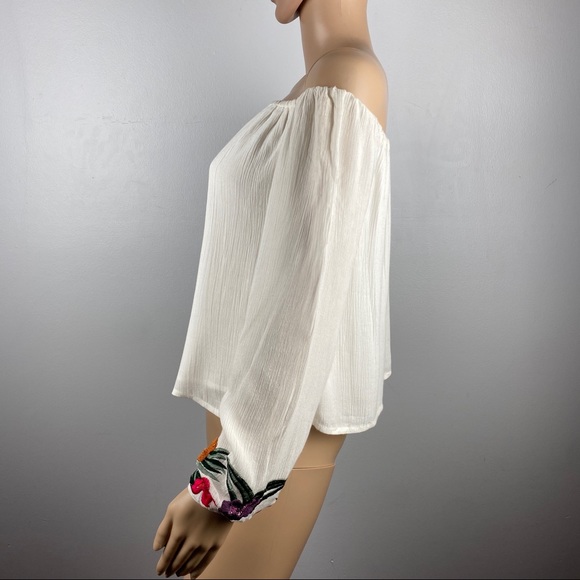 LOVERS + FRIENDS IVORY EMBROIDERED OFF-THE-SHOULDER TOP - Picture 6 of 9